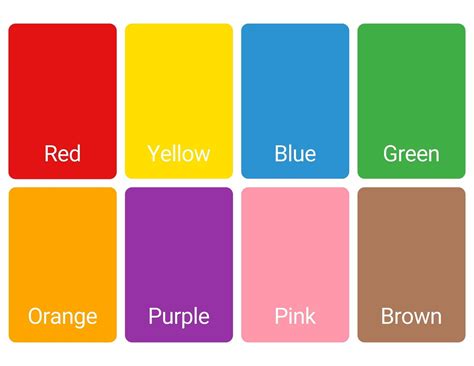 Color Flash Cards Printable