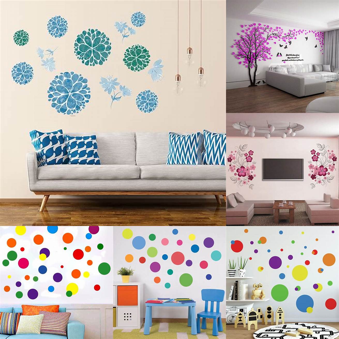 Colorful wall decals
