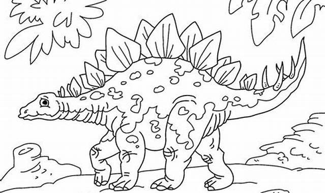 Coloriage magique dun stegosaurus