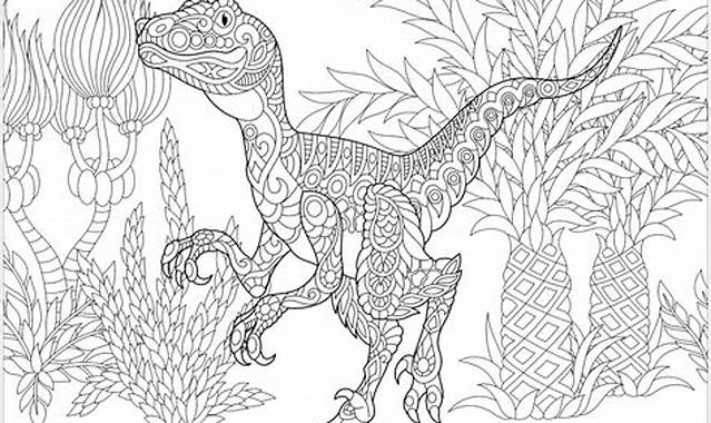 Coloriage magique dun velociraptor
