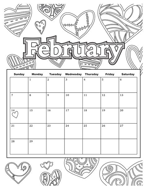 Coloring Calendar Printable