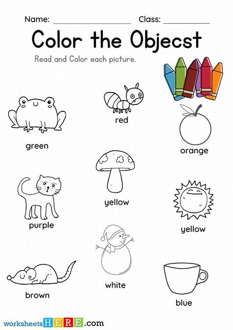 Coloring Objects Worksheet