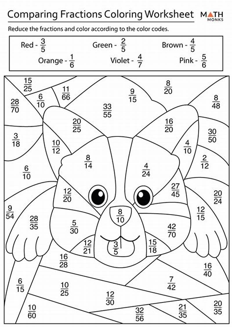 Coloring Pages With Math Problems Of Fractions