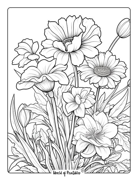 Coloring Sheet Free Printable Flower Coloring Pages