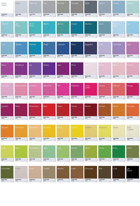Colour Chart For Clothing