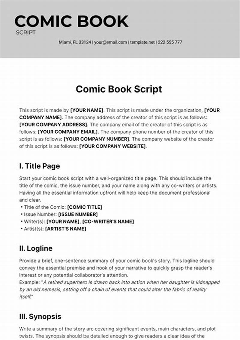 Comic Script Template