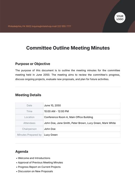 Committee Minutes Template