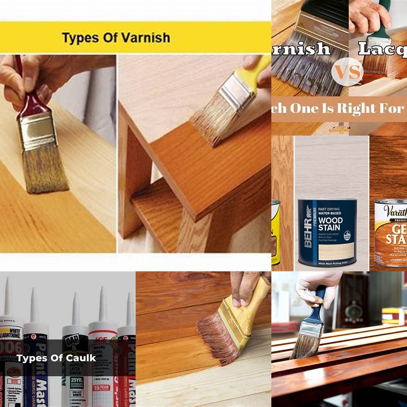 Comparing different types of sealants and varnishes