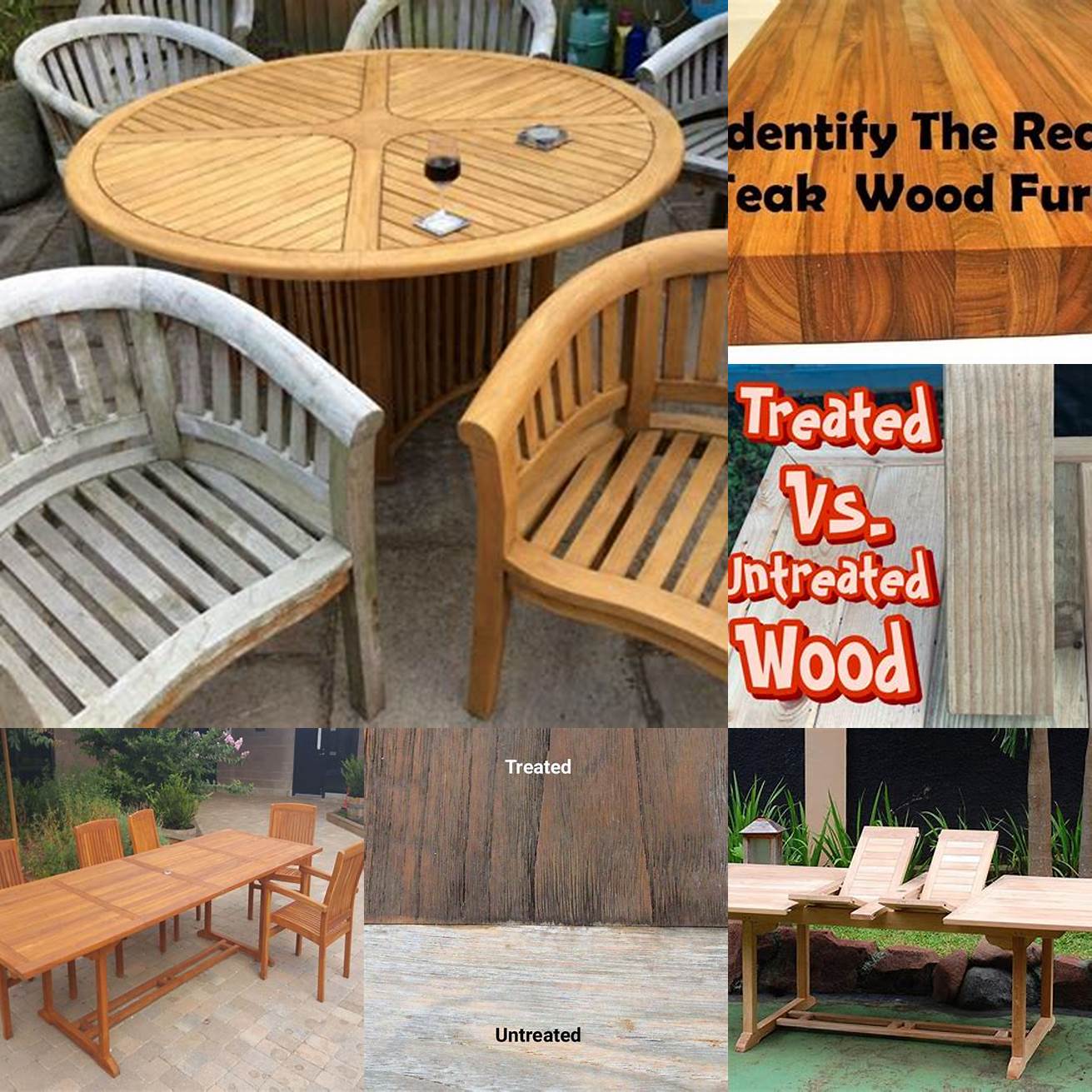 Comparing untreated and treated teak wood furniture