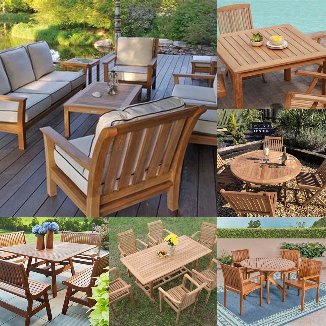 Comparison Pictures of Teak and Other Types of Outdoor Furniture