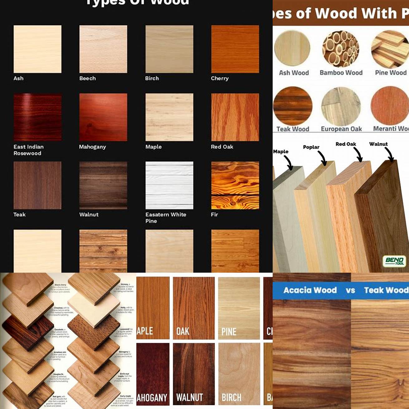 Comparison of teak wood to other types of wood