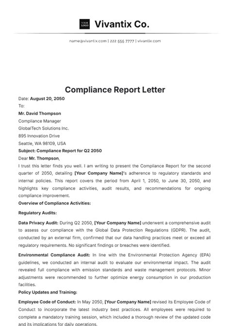Compliance Letter Template
