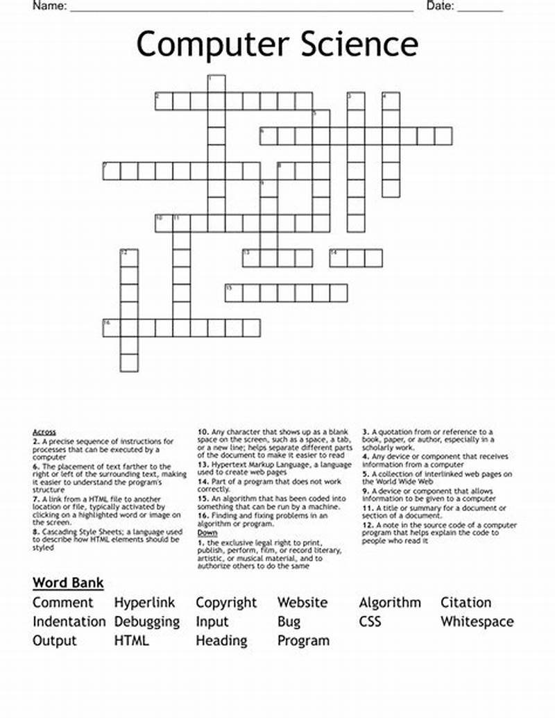 Computer Component Crossword
