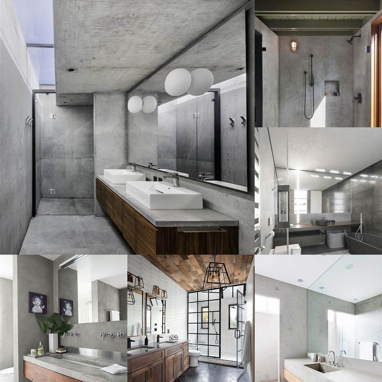 Concrete A modern and industrial material concrete adds a unique look to your bathroom design It is durable and easy to clean However it can be expensive and heavy