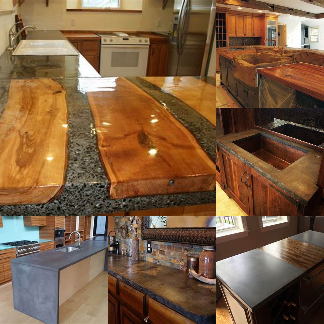 Concrete Countertop with Wood Accents