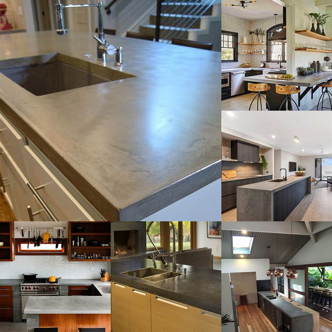 Concrete countertops add an industrial touch to your kitchen