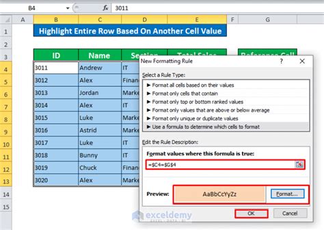 Conditional formatting based on another cells value