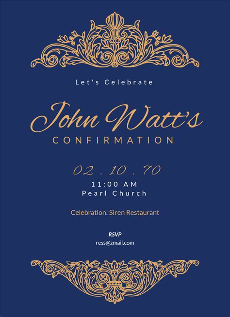 Confirmation Invitations Templates Free
