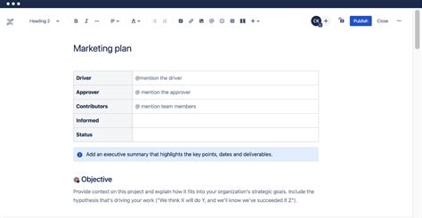 Confluence Marketing Plan Template