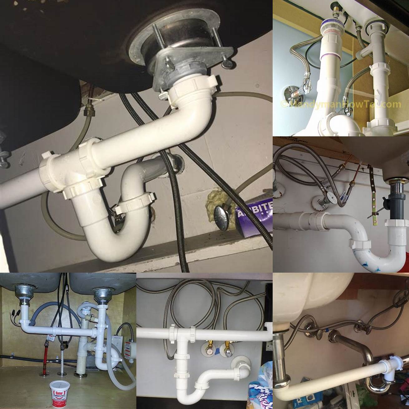 Connect the drainpipes and water supply lines to the double vanitys sink and faucet