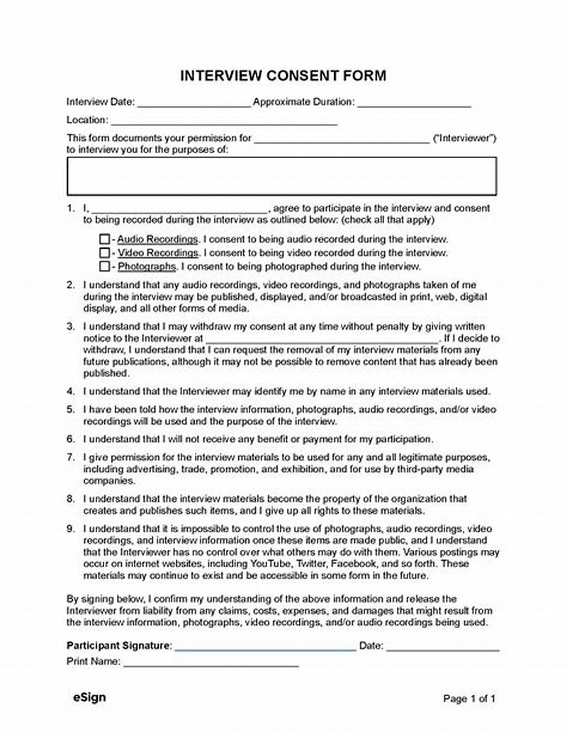 Consent Form Sample For Interview
