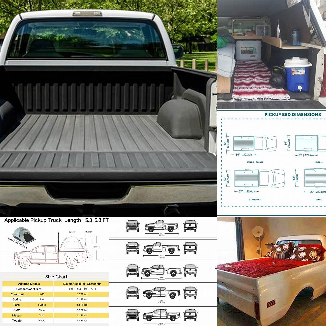 Consider the size and shape of your truck bed