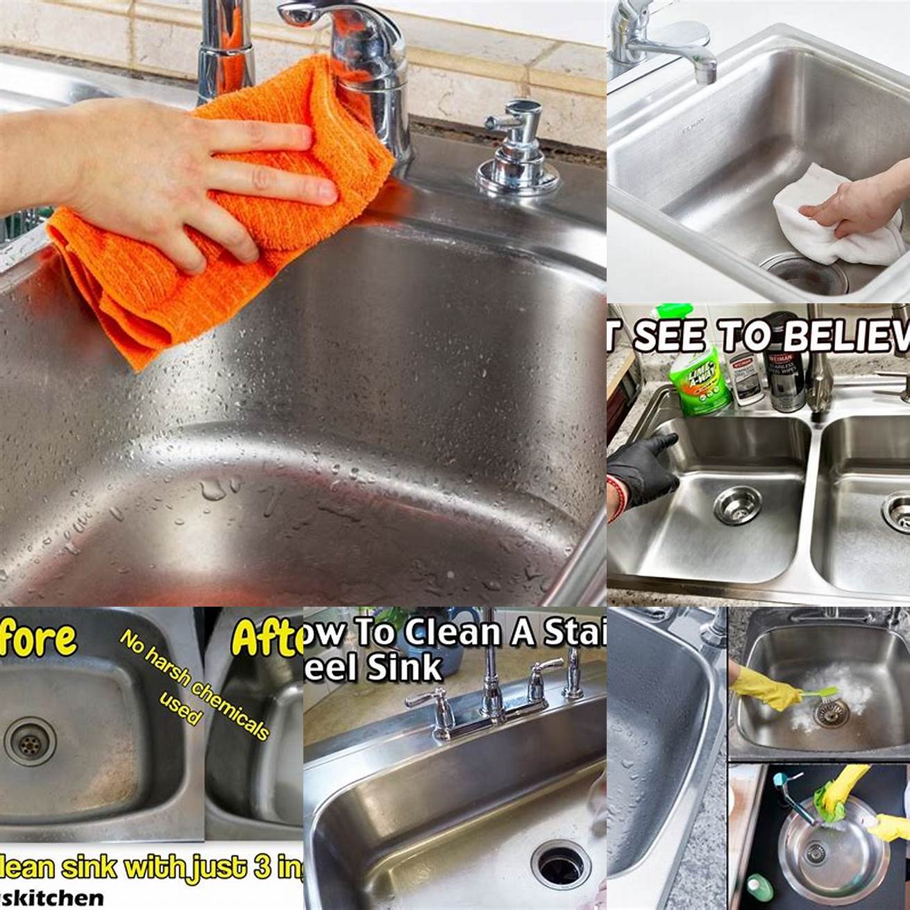 Consider using a stainless steel cleaner or polish to keep your sink shiny and free of water spots