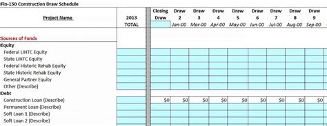 Construction Draw Schedule Template