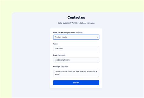 Contact Us Form Template