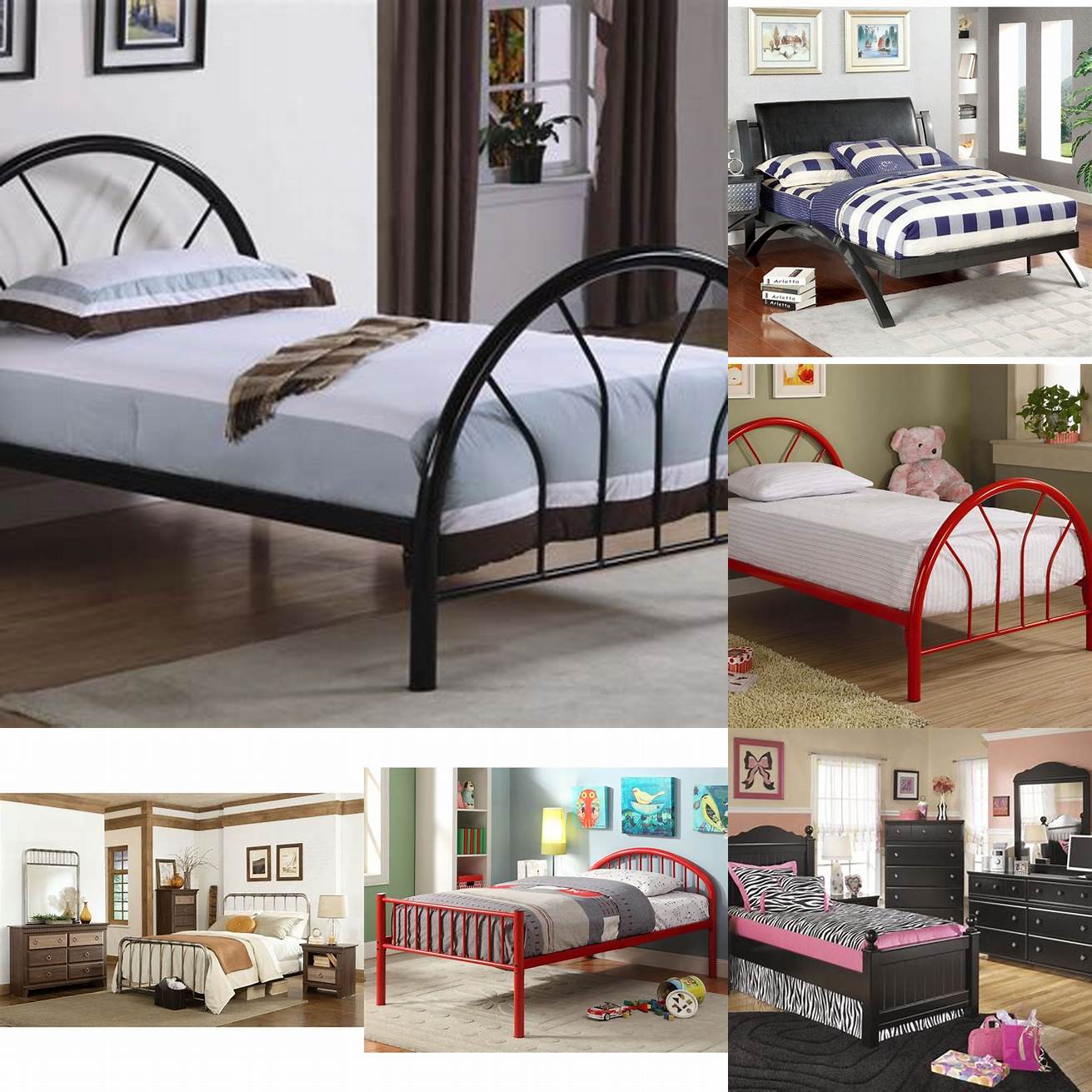 Contemporary Metal Youth Bedroom Set
