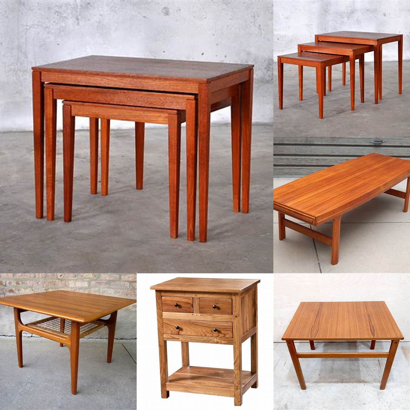 Contemporary Teak Side Table