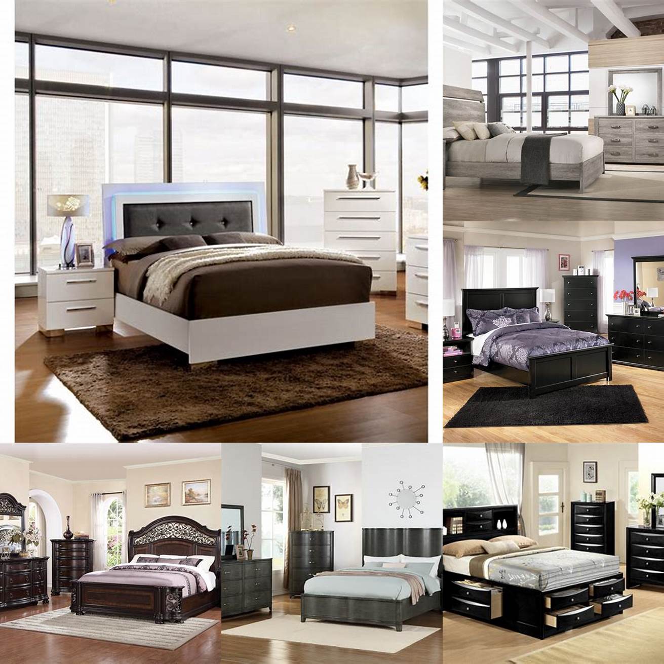 Contemporary full size bedroom furniture set
