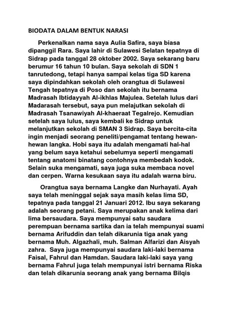 Biodata Naratif