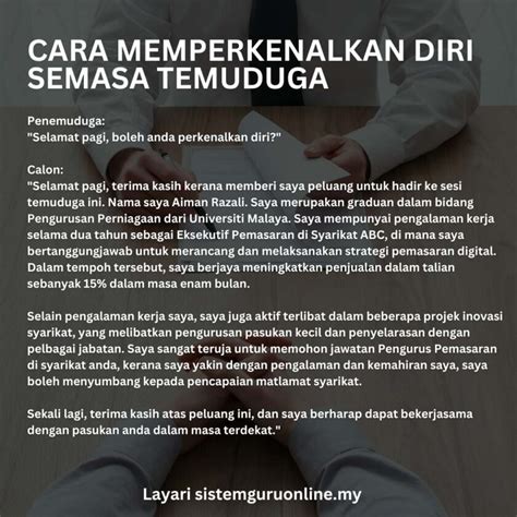 Contoh Jawapan Memperkenalkan Diri Semasa Temuduga Image