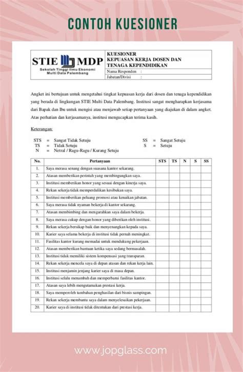 Contoh Kuesioner