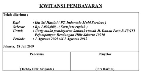 Contoh Kwitansi Lainnya