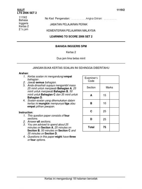 Contoh Soalan Bahasa Inggeris Spm 2021 Image