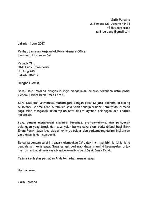 Contoh Surat Lamaran