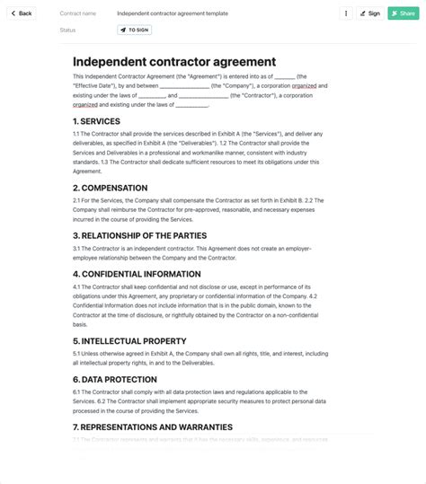 Contractor Contract Template