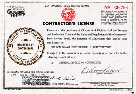 Contractor license