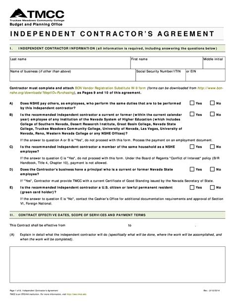 Contractors Contract Template