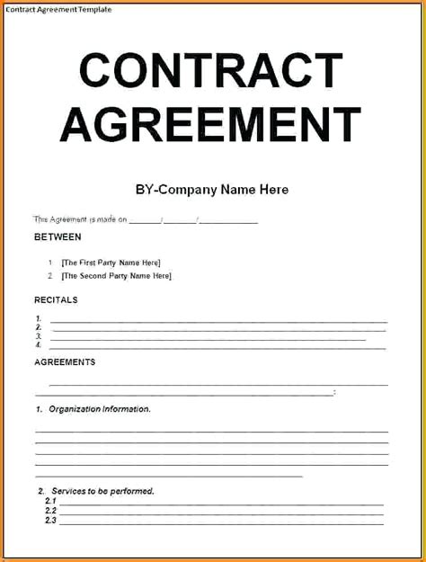 Contractual Agreement Template