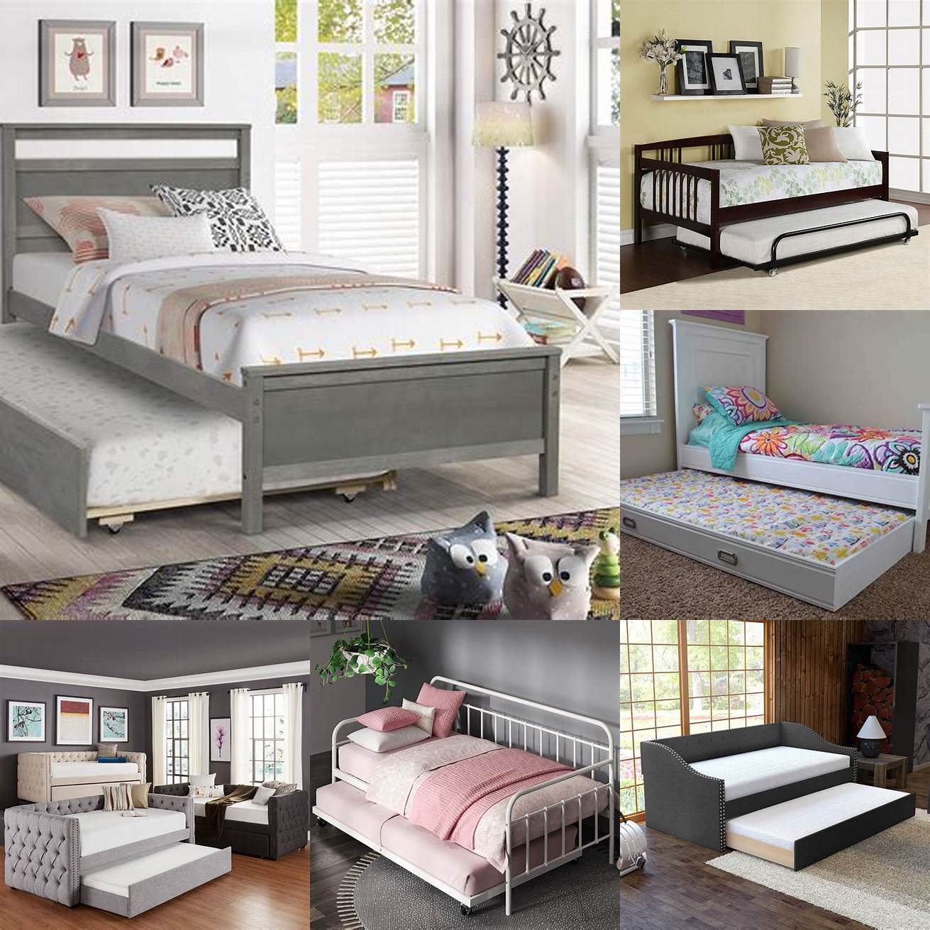 Convenient for guests Twin beds with trundle are perfect for households that often have guests staying over The trundle bed can be easily pulled out and turned into a comfortable sleeping area for your guests