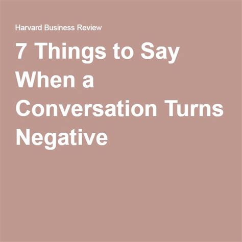 Conversation about negativity