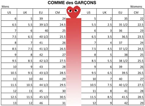 Converse Cdg Size Chart