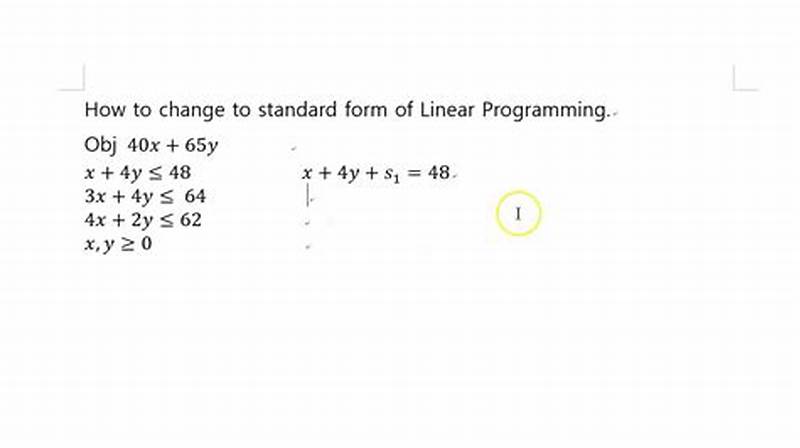 Convert Linear Program To Standard Form Calculator