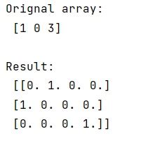 Convert array of indices to one-hot encoded array in NumPy