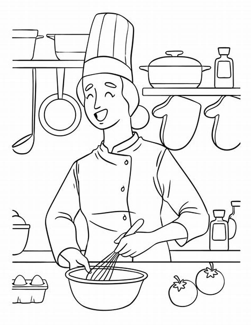Cook Coloring Pages
