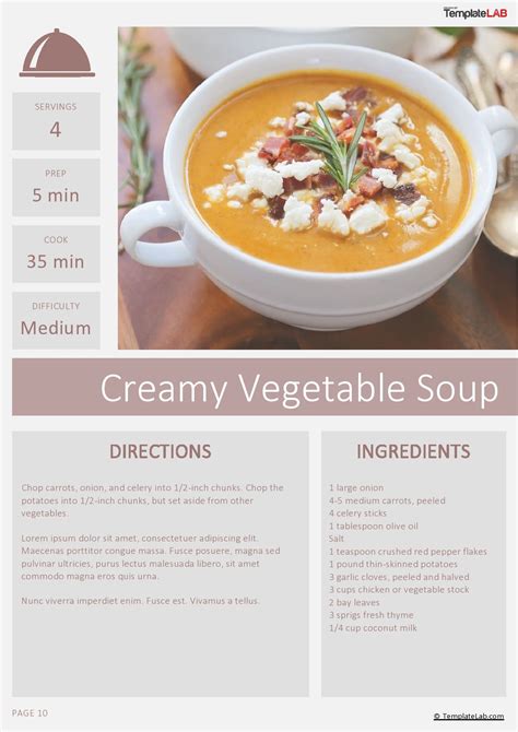 Cookbook Page Template