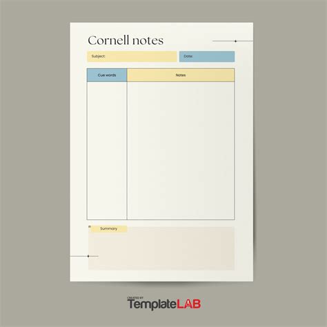 Cornell Note Template Word